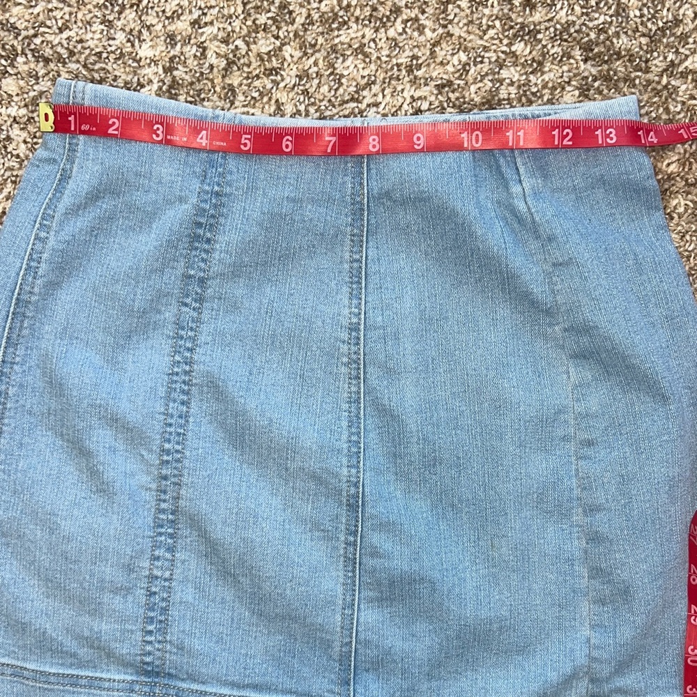 No Boundaries Denim Blue Mini Skirt - Picture 5 of 6